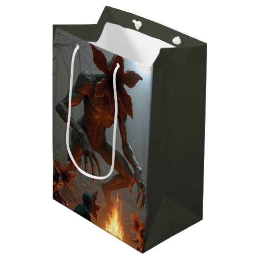 Verjaardag Demogorgon Wezens Rond Een Kampvuur Medium Cadeauzakje (Voorkant Gekanteld)