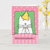 Verjaardag, die Ouder, Kat, Gelukkige Verjaardag Kaart (Gele Bloem)