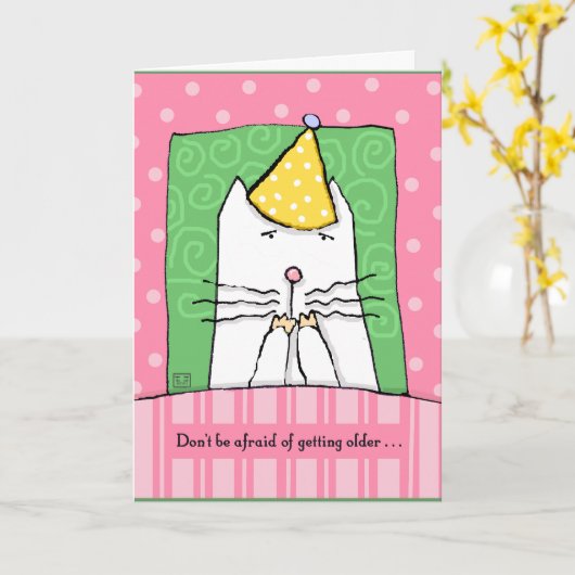 Verjaardag, die Ouder, Kat, Gelukkige Verjaardag Kaart (Gele Bloem)