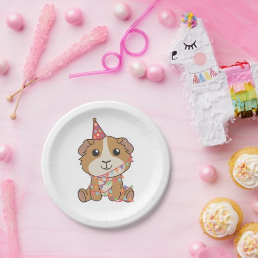 Verjaardag Dier Leuk Guinee Pig Verjaardagsfeestje Papieren Bordje (Feest)