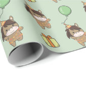 Verjaardag Dier Leuk Paard voor Kinderen Verjaarda Cadeaupapier (Rol Hoek)