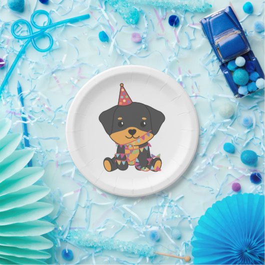 Verjaardag Dier Leuk Rottweiler Verjaardagsfeest Papieren Bordje (Feest)