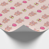 Verjaardag Dier Leuk Varken Kids Verjaardagsfeestj Cadeaupapier (Hoek)