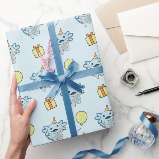 Verjaardag Dier Leuke Axolotl Kids Verjaardagsfees Cadeaupapier (Geschenken)