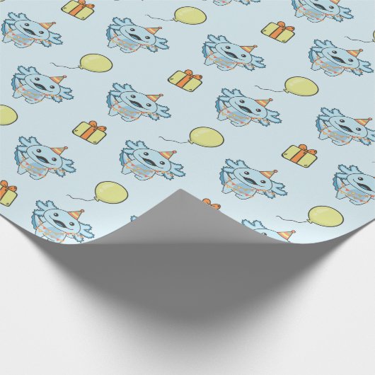 Verjaardag Dier Leuke Axolotl Kids Verjaardagsfees Cadeaupapier (Hoek)
