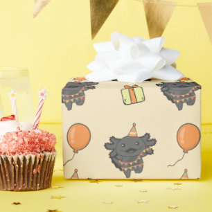 Verjaardag Dier Leuke Axolotl Kids Verjaardagsfees Cadeaupapier