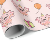 Verjaardag Dier Leuke Axolotl Kids Verjaardagsfees Cadeaupapier (Rol Hoek)