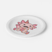 Verjaardag Dier Leuke Axolotl Kids Verjaardagsfees Papieren Bordje (Gekanteld)