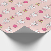 Verjaardag Dier Leuke Bunny voor Kids Verjaardagsf Cadeaupapier (Hoek)