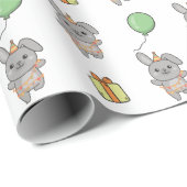 Verjaardag Dier Leuke Bunny voor Kids Verjaardagsf Cadeaupapier (Rol Hoek)