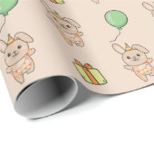 Verjaardag Dier Leuke Bunny voor Kids Verjaardagsf Cadeaupapier (Rol Hoek)