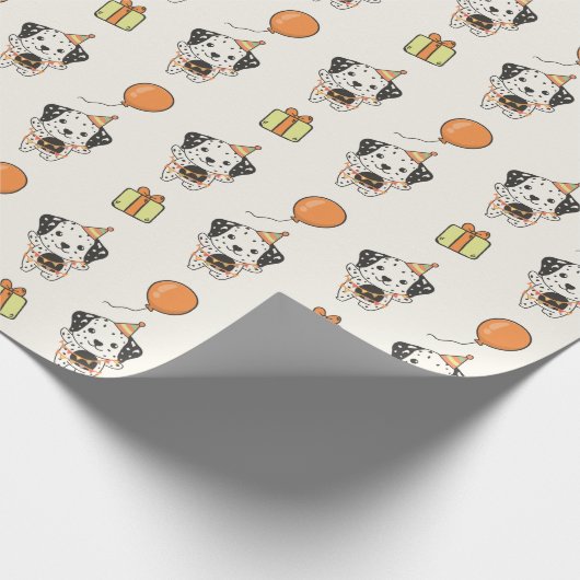 Verjaardag Dier Leuke Dalmatische Kinderen Verjaar Cadeaupapier (Hoek)