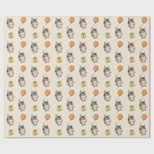 Verjaardag Dier Leuke Ezel Kids Verjaardagsfeestje Cadeaupapier (Vlak)