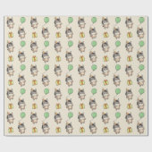 Verjaardag Dier Leuke Ezel Kids Verjaardagsfeestje Cadeaupapier (Vlak)