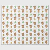 Verjaardag Dier Leuke Herten Kids Verjaardagsfeest Cadeaupapier (Vlak)