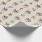 Verjaardag Dier Leuke Kat Kids Verjaardagsfeestje Cadeaupapier (Hoek)