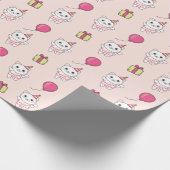 Verjaardag Dier Leuke Kat voor Kinderen Verjaardag Cadeaupapier (Hoek)