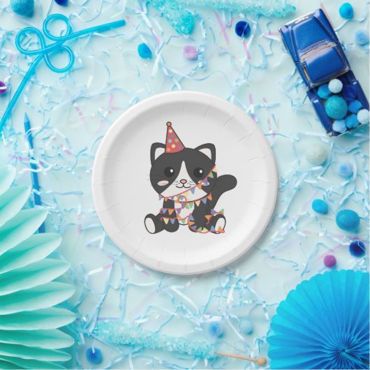 Verjaardag Dier Leuke Kat voor Kinderen Verjaardag Papieren Bordje (Feest)