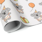 Verjaardag Dier Leuke Koala Kids Verjaardagsfeestj Cadeaupapier (Rol Hoek)