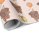 Verjaardag Dier Leuke Labrador Kids Verjaardagsfee Cadeaupapier (Rol Hoek)