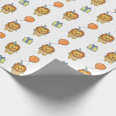 Verjaardag Dier Leuke Leeuw voor Kinderen Verjaard Cadeaupapier (Hoek)