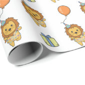 Verjaardag Dier Leuke Leeuw voor Kinderen Verjaard Cadeaupapier (Rol Hoek)