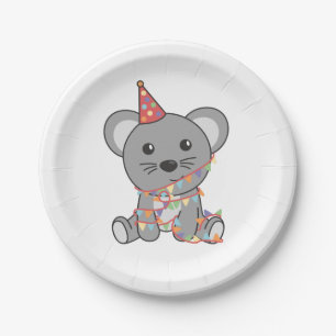 Verjaardag Dier Leuke Muis voor Kinderen Verjaarda Papieren Bordje