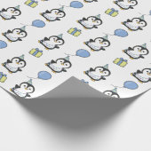 Verjaardag Dier Leuke Pinguïn Kids Verjaardagsfees Cadeaupapier (Hoek)