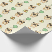 Verjaardag Dier Leuke Pug voor Kinderen Verjaardag Cadeaupapier (Hoek)
