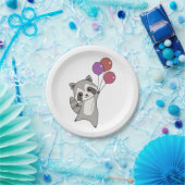 Verjaardag Dier Leuke Raccoon Kids Verjaardagsfees Papieren Bordje (Feest)