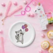 Verjaardag Dier Leuke Raccoon Kids Verjaardagsfees Papieren Bordje (Feest)
