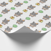 Verjaardag Dier Leuke Rhino voor Kinderen Verjaard Cadeaupapier (Hoek)