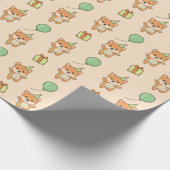 Verjaardag Dier Leuke Shiba Inu Kids Verjaardagsfe Cadeaupapier (Hoek)