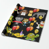 Verjaardag dieren met naam en ouderdom cadeaupapier (Uitgerold)