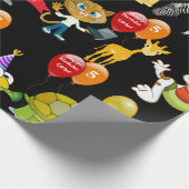 Verjaardag dieren met naam en ouderdom cadeaupapier (Hoek)