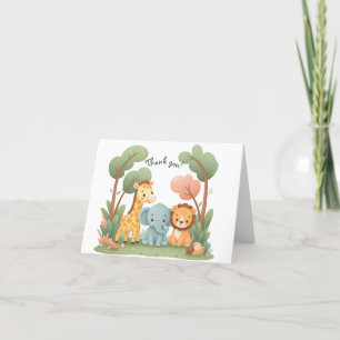 Verjaardag dierentuin bedankkaart