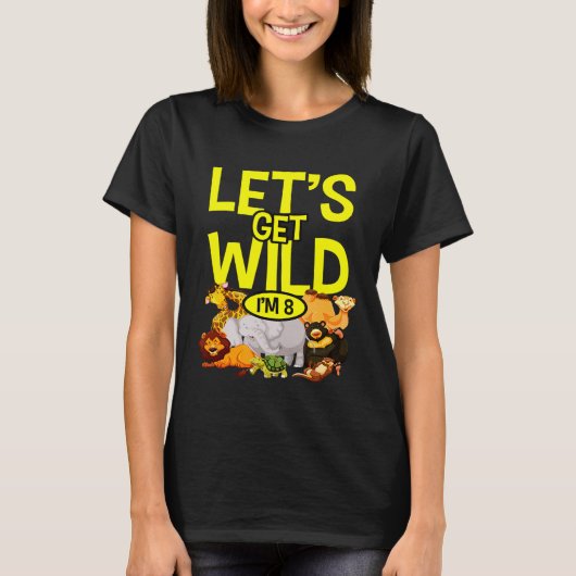 Verjaardag dierentuin Dieren Safari 8 jaar oude wi T-shirt (Voorkant)