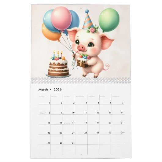 Verjaardag Dierenvrienden 2026 Kalender 12 maanden (Mar 2026)