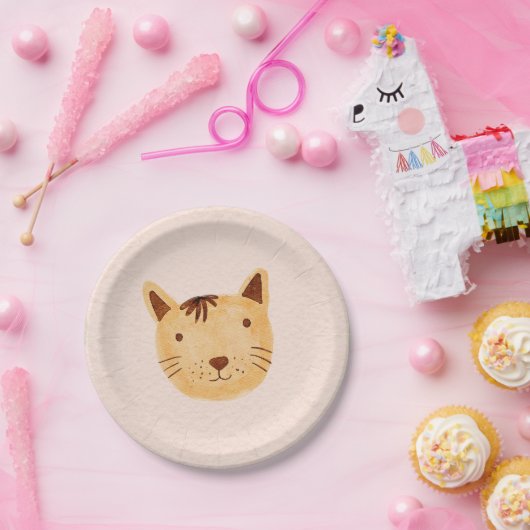 Verjaardag dierlijke kat Verjaardag Party Papier B Papieren Bordje (Feest)
