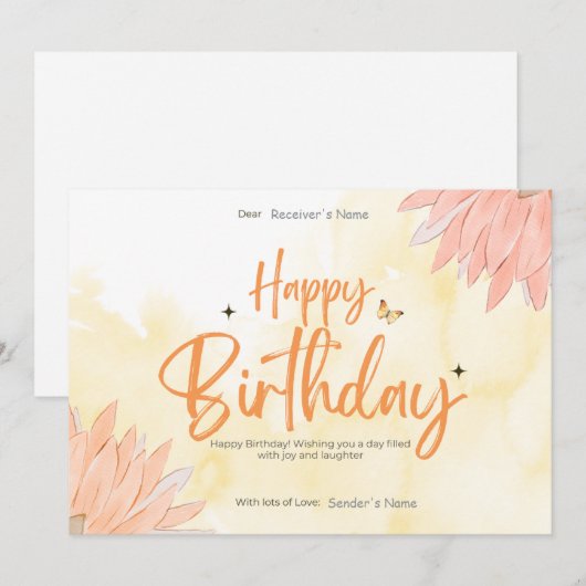 Verjaardag  digitaal Wenskaart Feestdagenkaart (Voorkant / Achterkant)