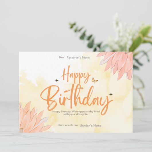 Verjaardag  digitaal Wenskaart Feestdagenkaart (Staand voorkant)