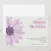 Verjaardag  digitale bloem feestdagenkaart (Voorkant / Achterkant)