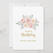 Verjaardag  Digitale Bloemen Feestdagenkaart (Voorkant)