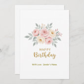 Verjaardag  Digitale Bloemen Feestdagenkaart (Voorkant / Achterkant)