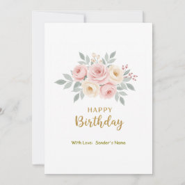 Verjaardag Digitale Bloemen Feestdagenkaart
