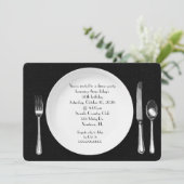 Verjaardag Diner Party Invite op zwart Kaart (Staand voorkant)