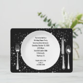 Verjaardag Diner Party Op Sterren Uitnodiging (Staand voorkant)