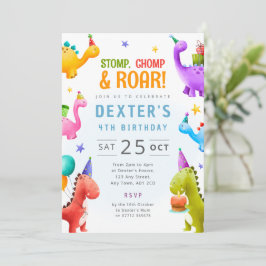 Verjaardag Dinos Nodigen Dinosaur Party Thema uit Kaart