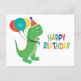 Verjaardag Dinosaur Ballonnen Briefkaart