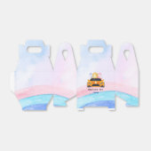 Verjaardag Dinosaur race auto geel jongen kind naa Bedankdoosjes (Uitgevouwen)